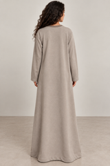 Taupe Textured Jumper Dress