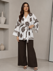 Printed linen co ord set