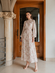 Floral Crinkle Chiffon Dress