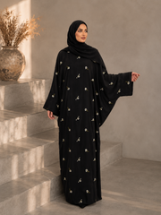Daisy butterfly abaya