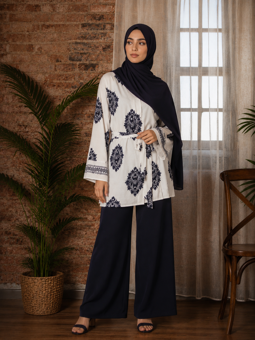 Printed linen co ord set