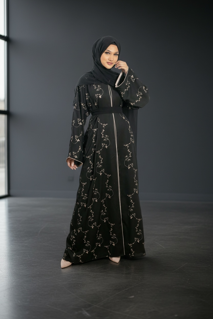 Ayna buttoned down abaya