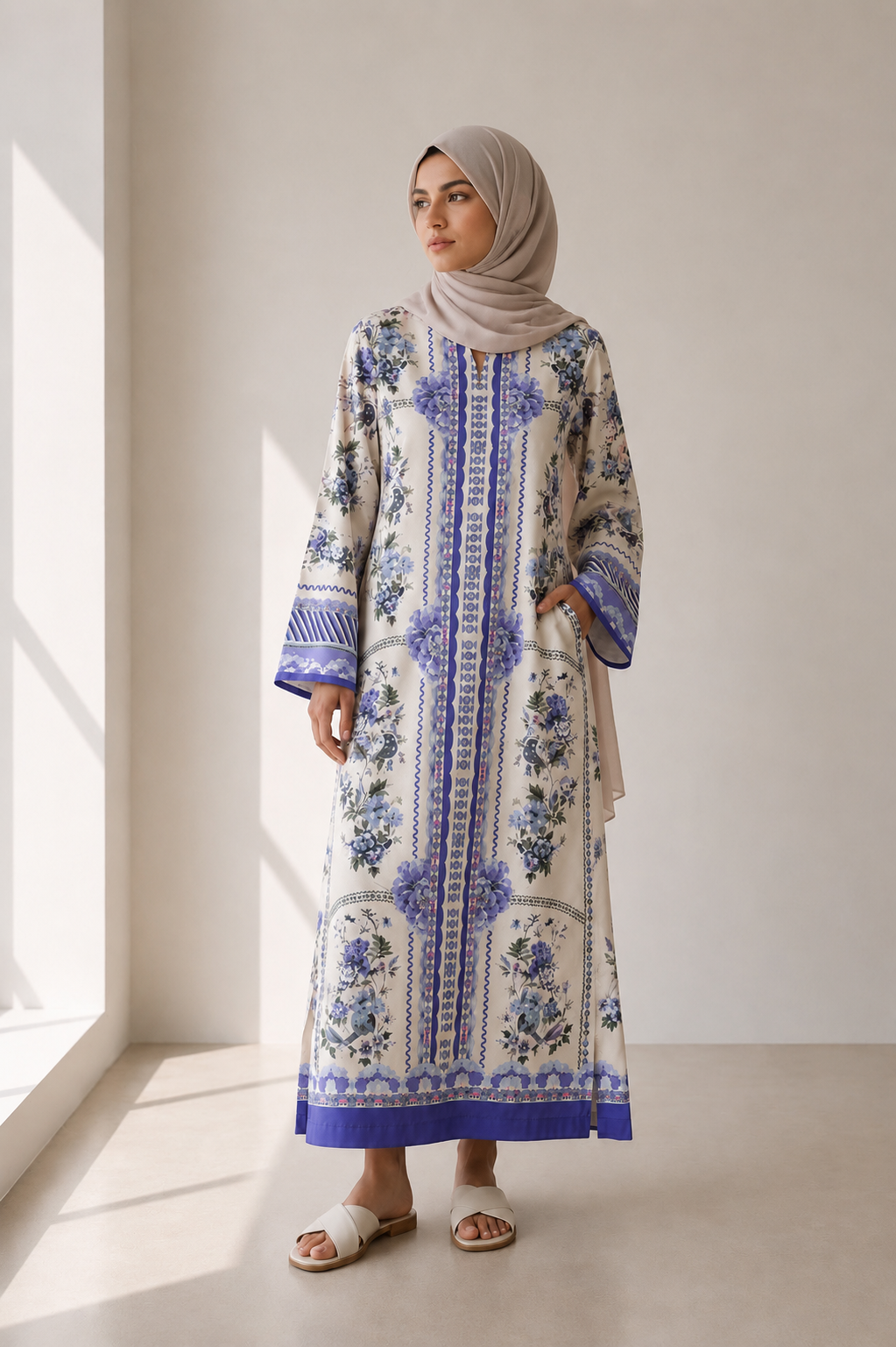 Floral Summer Lawn Kaftan