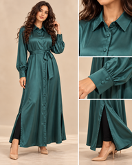 Silk shirt dress