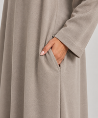 Taupe Textured Jumper Dress