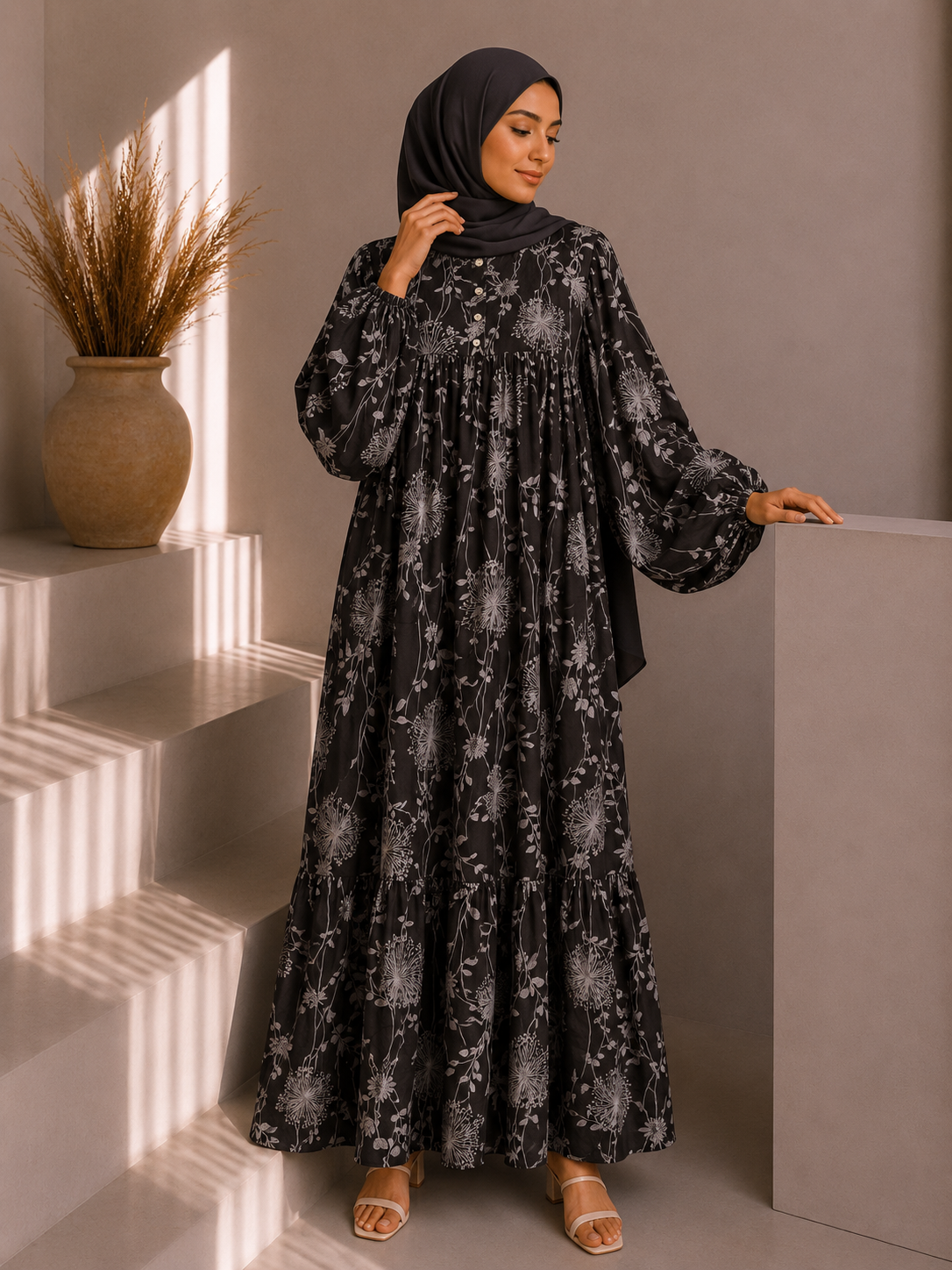 Soft bloom maxi dress