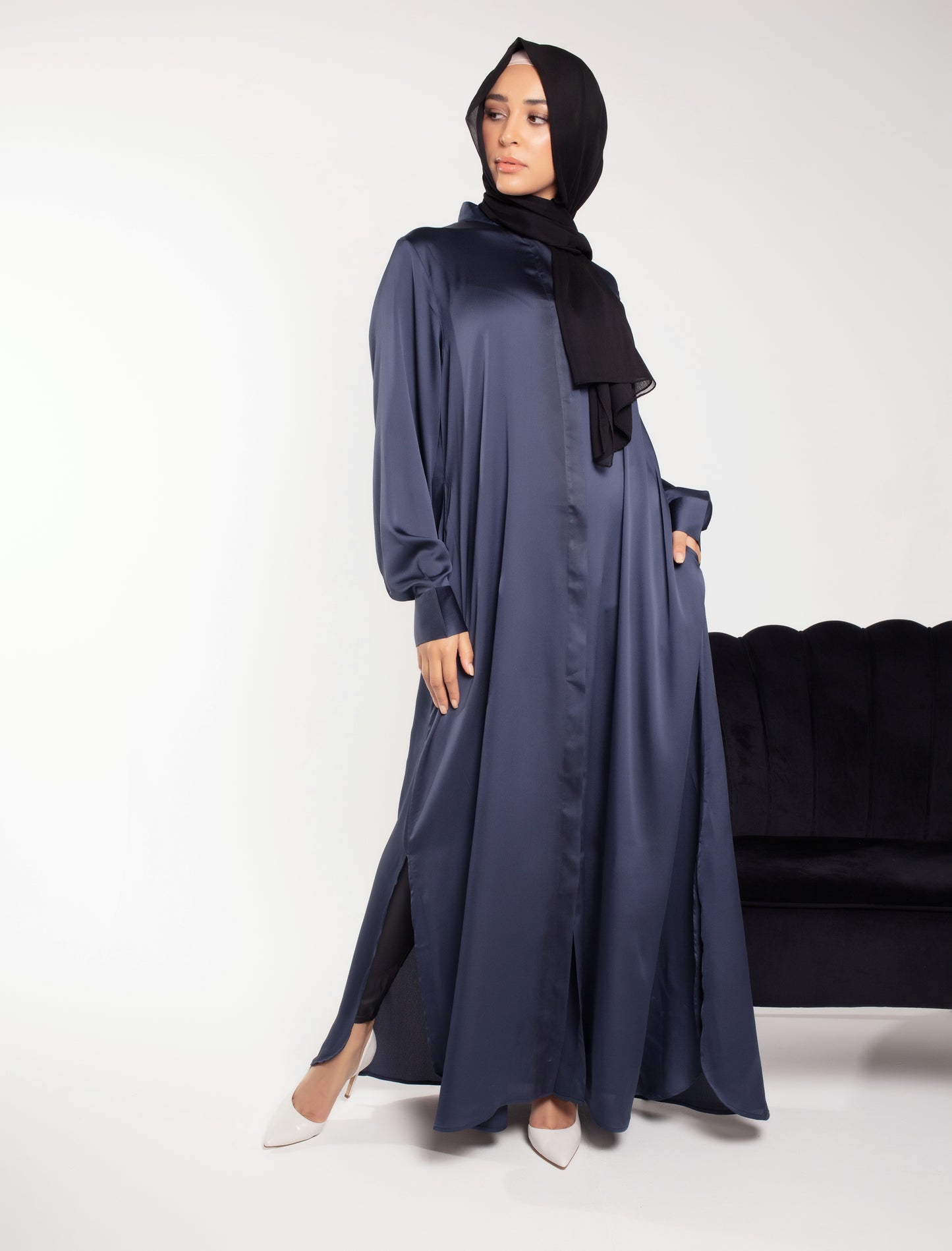 Silk Shirt Abaya