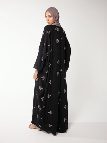 Mina Black Open Abaya