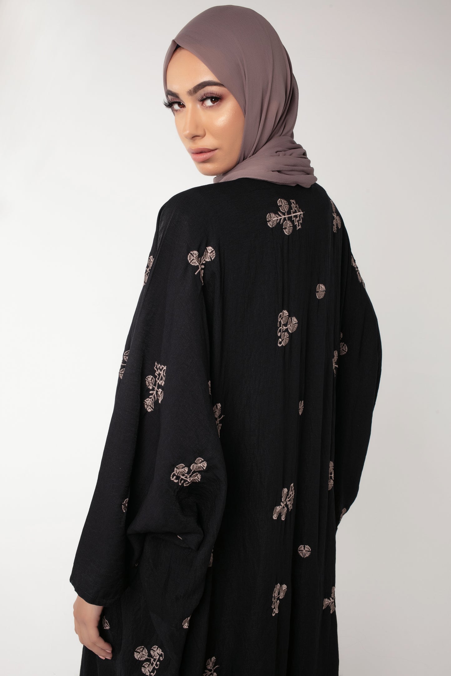 Mina Black Open Abaya