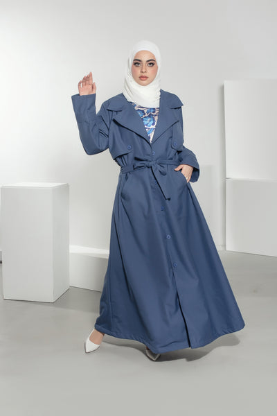 Classic Lined Longline Trench Coat – Modest Ankle-Length Outerwear