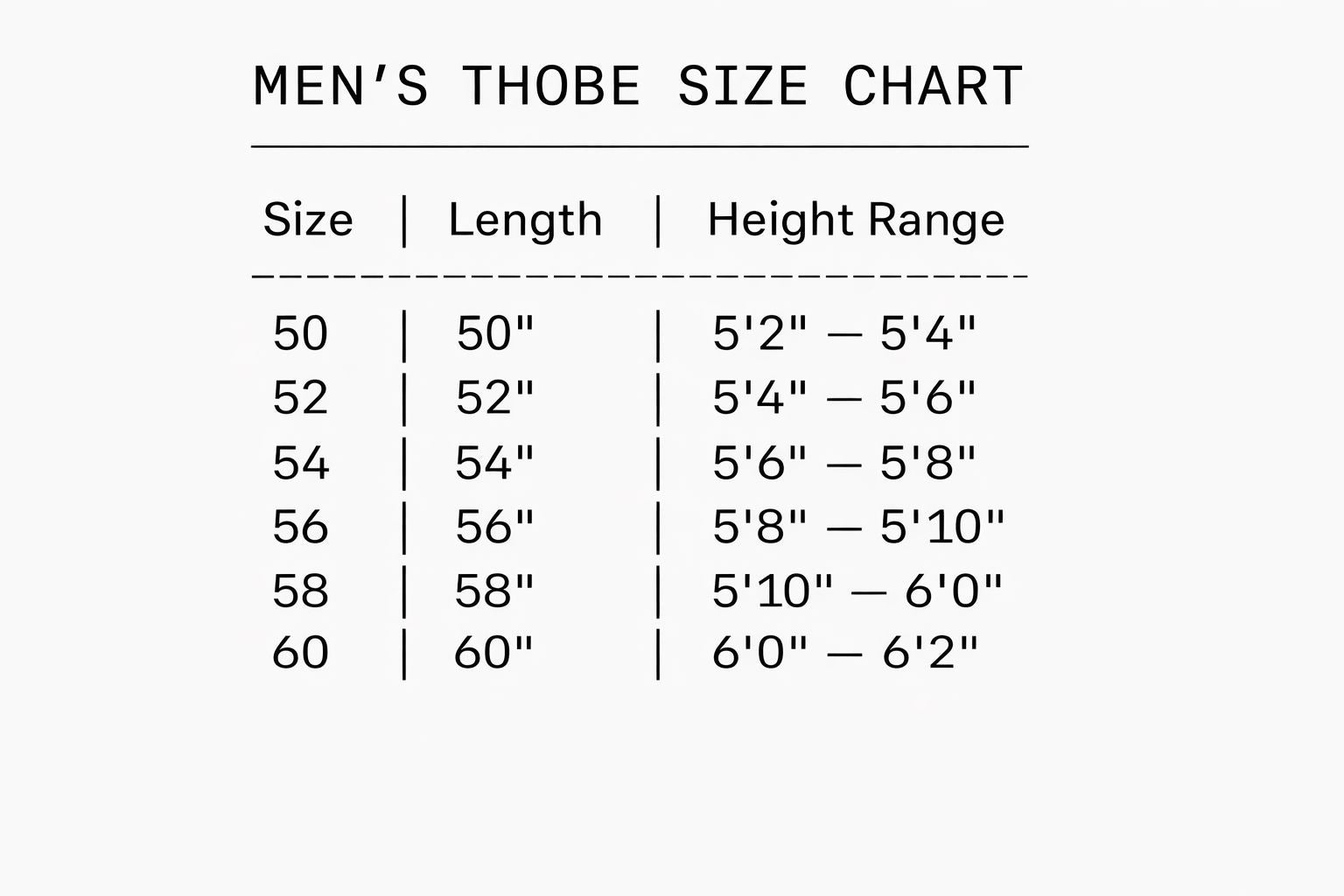 Size Chart