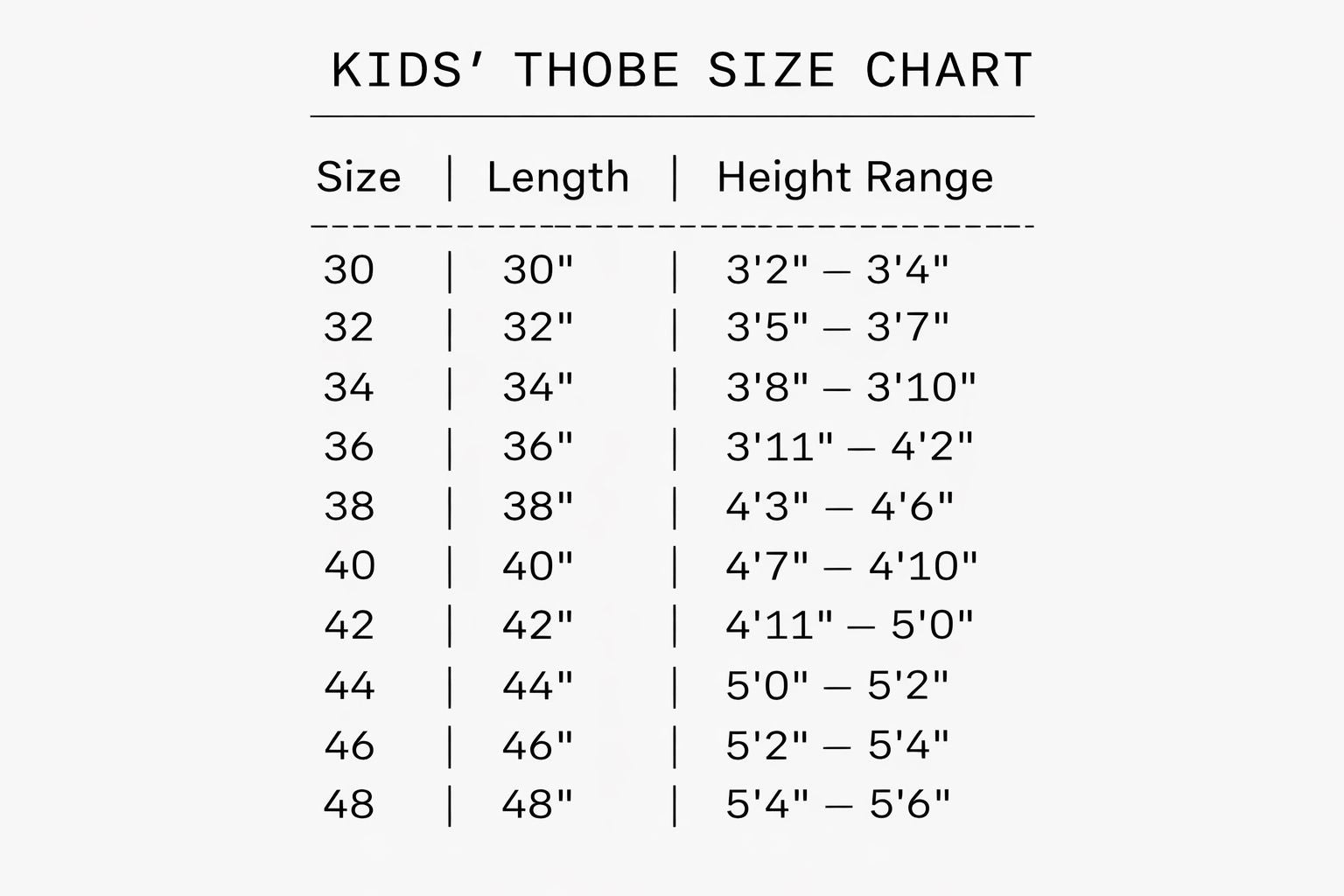 Size Chart