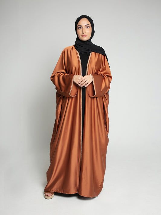 The Tina Open Butterfly Abaya in Terracotta