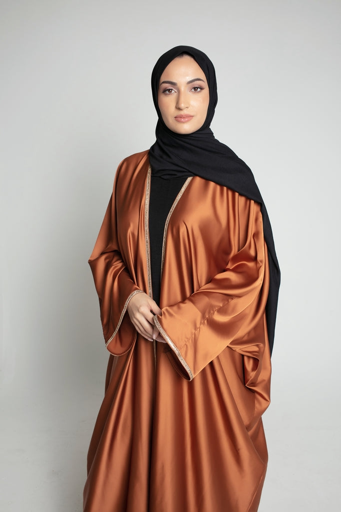 The Tina Open Butterfly Abaya in Terracotta