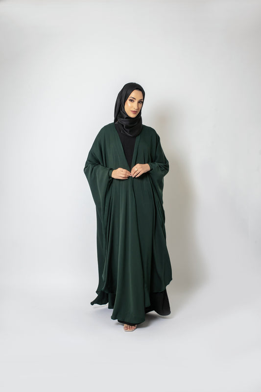 Zadina Wrap Abaya in Emerald Green